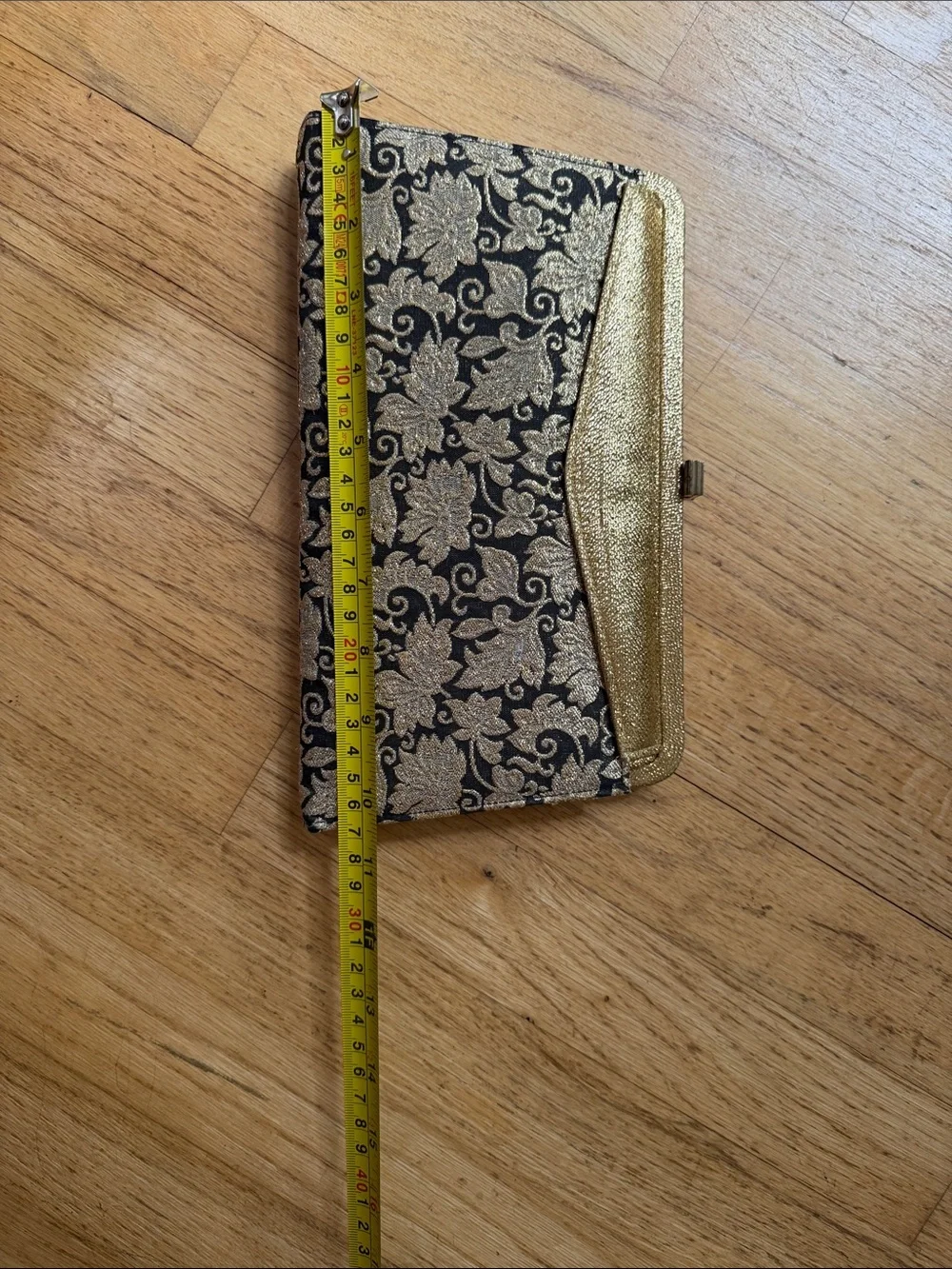 1950s Vintage Gold Floral Embroidered Evening Clutch - Unbranded